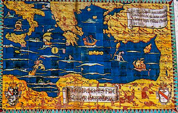 A ceramic map of the medeival extent of Amalfi's marittime power