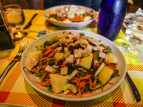 An oversized salad at Insalata Ricca
