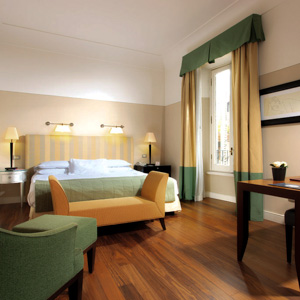 A room in the Grand Hotel de la Minerve (Hotel Minerva) in Rome, Italy