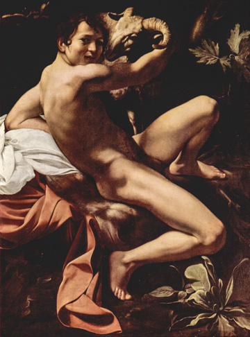 Caravaggio's Young St. John the Baptist (1602) in the Galleria Doria Pamphilj, Rome