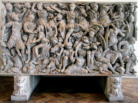 The Grande Ludovisi sarcophagus (AD 251/252)  in Rome's Museo Nazionale Romano - Palazzo Altemps.