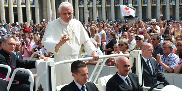 Pope Benedict XVI at a Papal Audience in Rome.