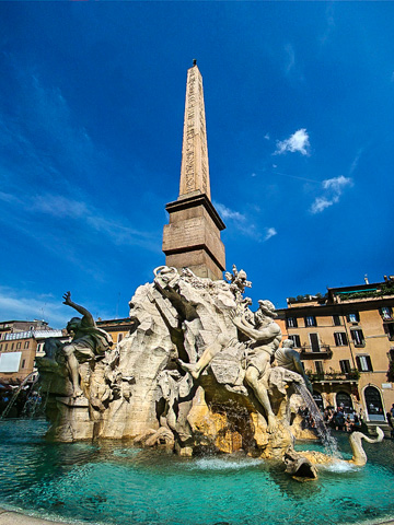 Bernini's Fontana Quattro Fiumi on Piazza Navona