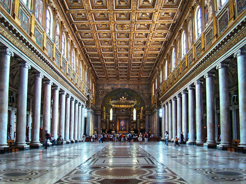 The interior of Rome's Santa Maria Maggiore.