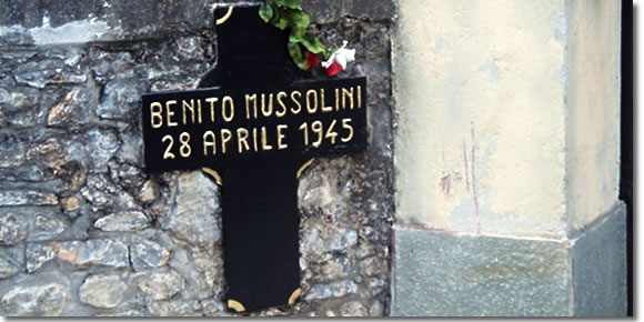 The site where Mussolini was shot in Mezzegra, Lago di Como