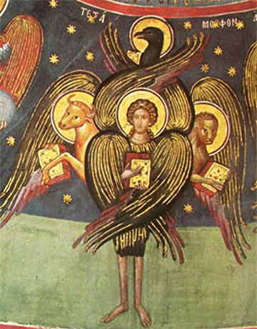 The Evangelists Matthew, Mark, Luke, and John interpreted as a tetramorph