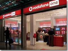 A Vodaphone store in the Rome airport