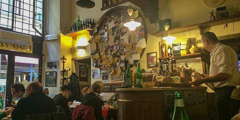 Osteria Vini e Vecchi Sapori restaurant in Florence, Italy. (Photo by Quattroinviaggio)