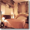 A frescoed room in Hotel Morandi alla Crocetta in Florence, Italy