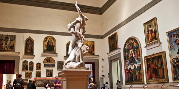 Giambologna's Rape of the Sabines and various paintings in Florence's Accademia Gallery