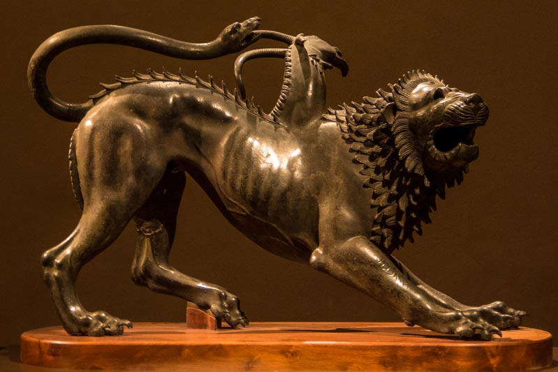 The Chimera di Arezzo at the Museo Archeologico Nazionale di Firenze (Florence Archaeology Museum). (Photo by Alex Berger)