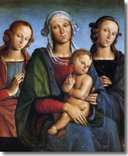 "Madonna col Bambino tra Santa Rosa e Santa Caterina di Alessandria" by Pietro Perugino (1493-95) in the Galleria Palatina of the Palazzo Pitti