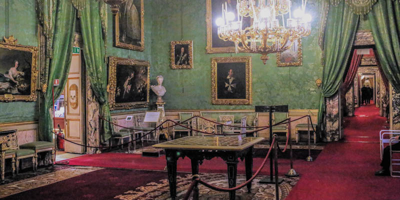 The Sala Verde (Green Room) in the Appartamenti Reali of the Pitti Palace, Florence. (Photo by Jean Louis Mazieres)