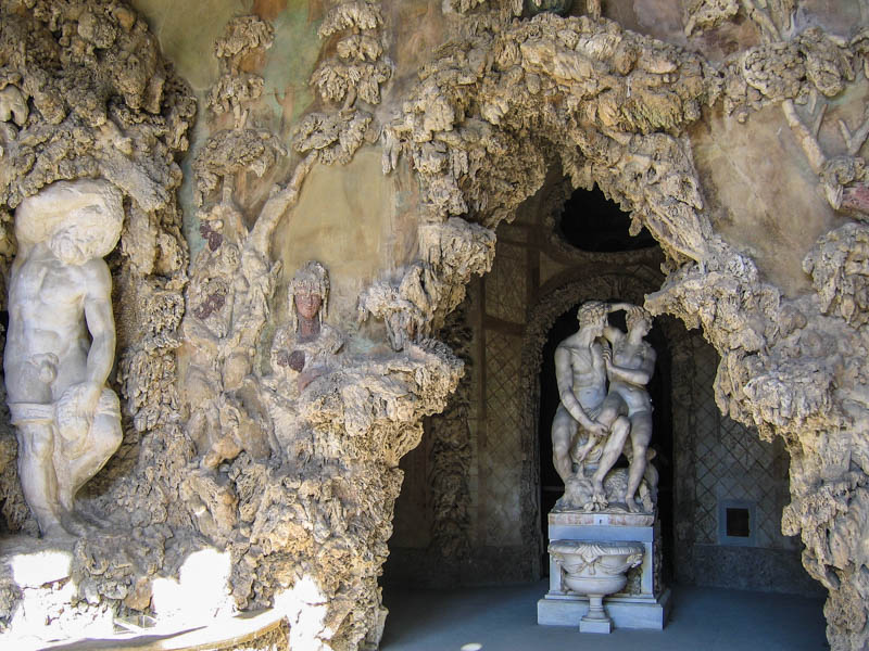 Inside the first chamber of the Grotta di Buontalenti in the Boboli Gardens, Pitti Palace, Florence. (Photo by Richard Fabi)