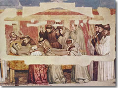 The Death of St. Francis by Giotto in the Bardi Chapel of Santa Croce, Florence