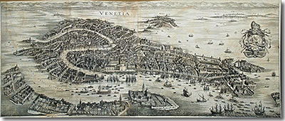 Venice map circa 1650