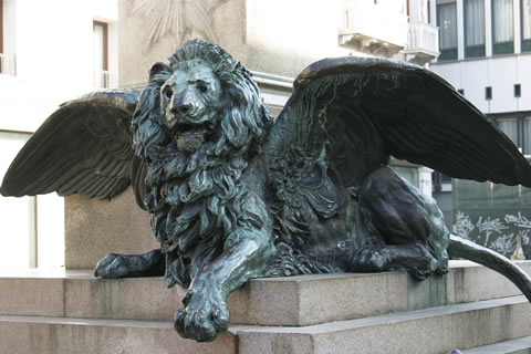 A Lion of San Marco from a 19th century monument on Campo Manin, Venice