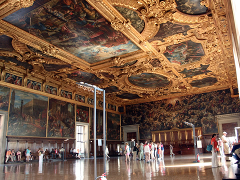 The sumptuously decorated Chamber of the Great Council in Venice's Doge's Palace.