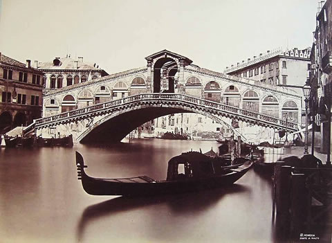 The Rialto Bridge in Venice in 1875