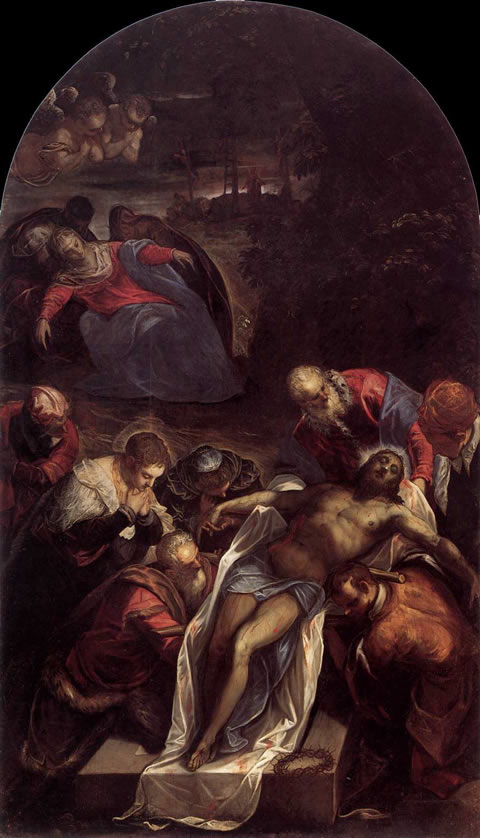 Deposition or Entombment (1594) by Jacopo Tintoretto in the church of San Giorgio Maggiore, Venice